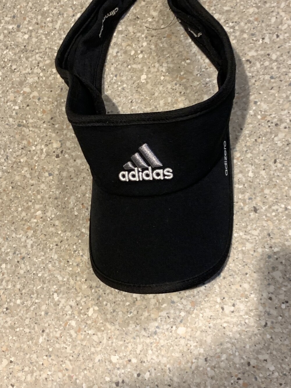 #729 adidas Black Visor with Silver Logo
